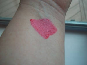 A smear of the the triple lips on my wrist.